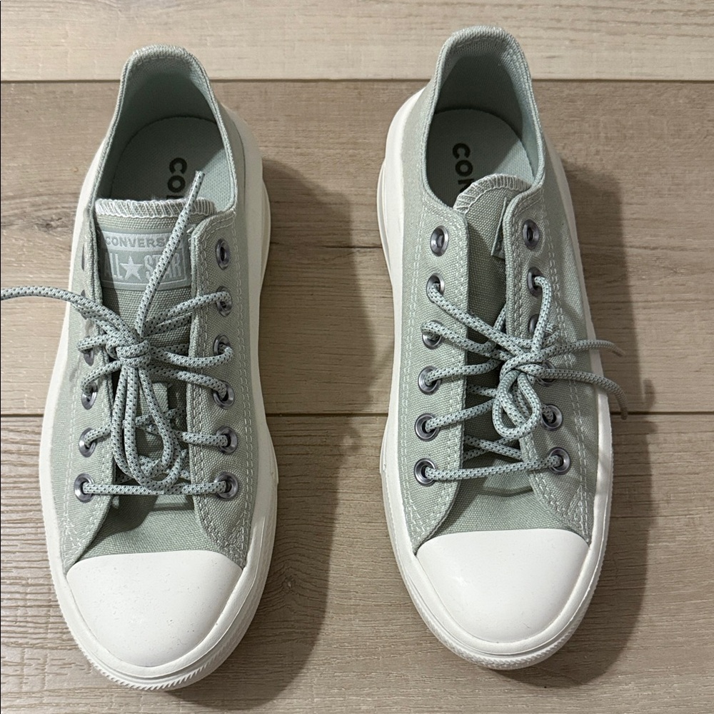 Converse Sage Green Platform Sneakers